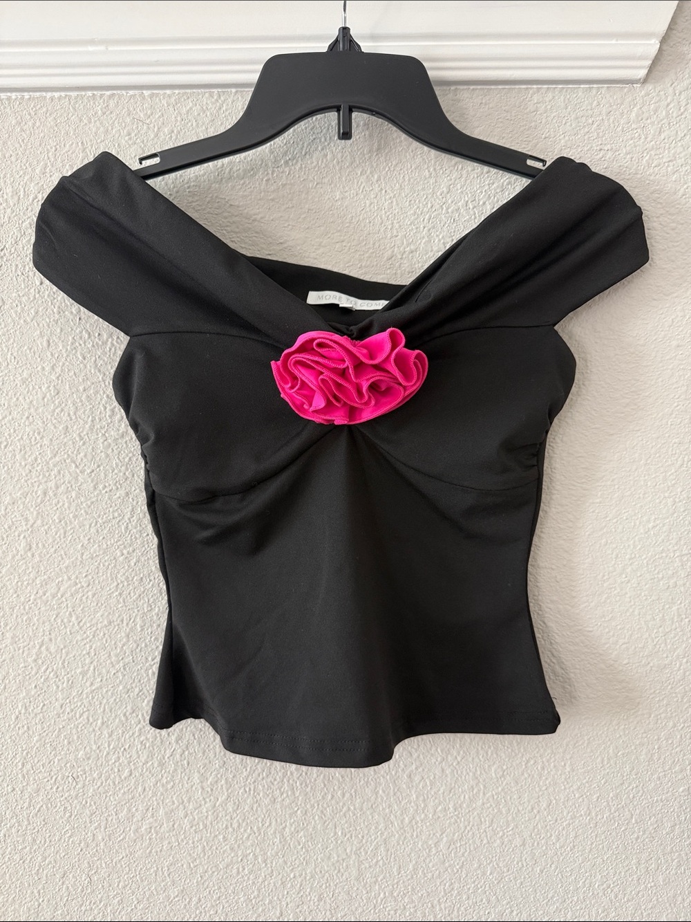 More To Come Women’s Off The Shoulder Black Flower Top